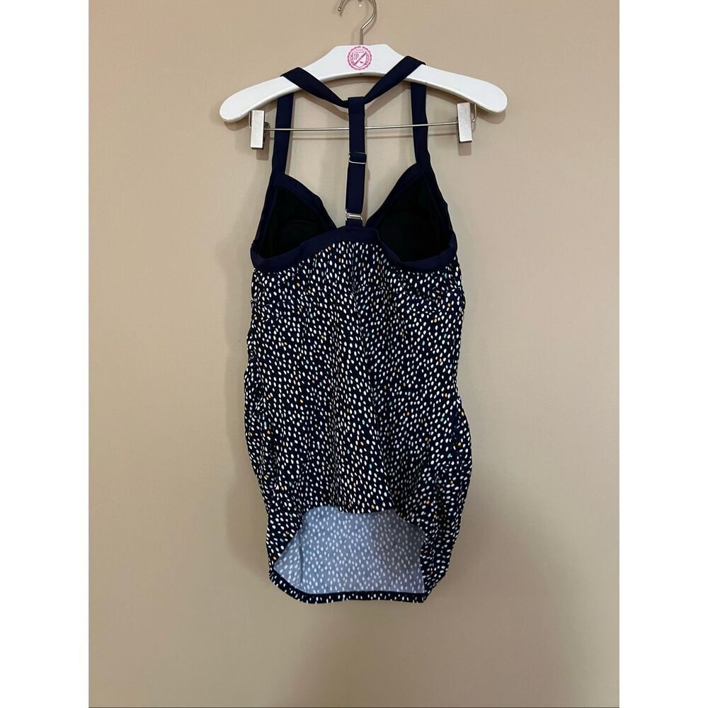 Isabel Maternity By Ingrid & Isabel Blue Polkadot Swimsuit Top Woman’s Size Medi - Picture 4 of 8